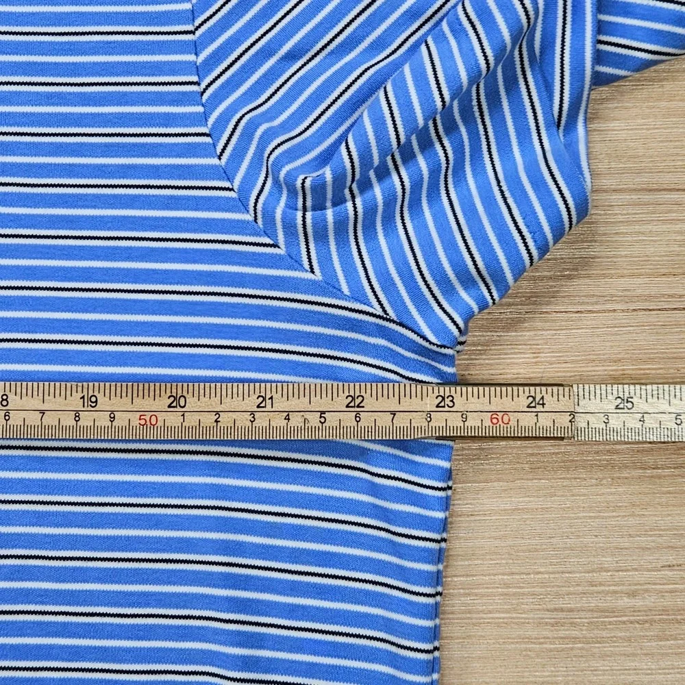 Polo Ralph Lauren Polo Men XL Blue Striped Pima Soft Touch Short Sleeve Shirt